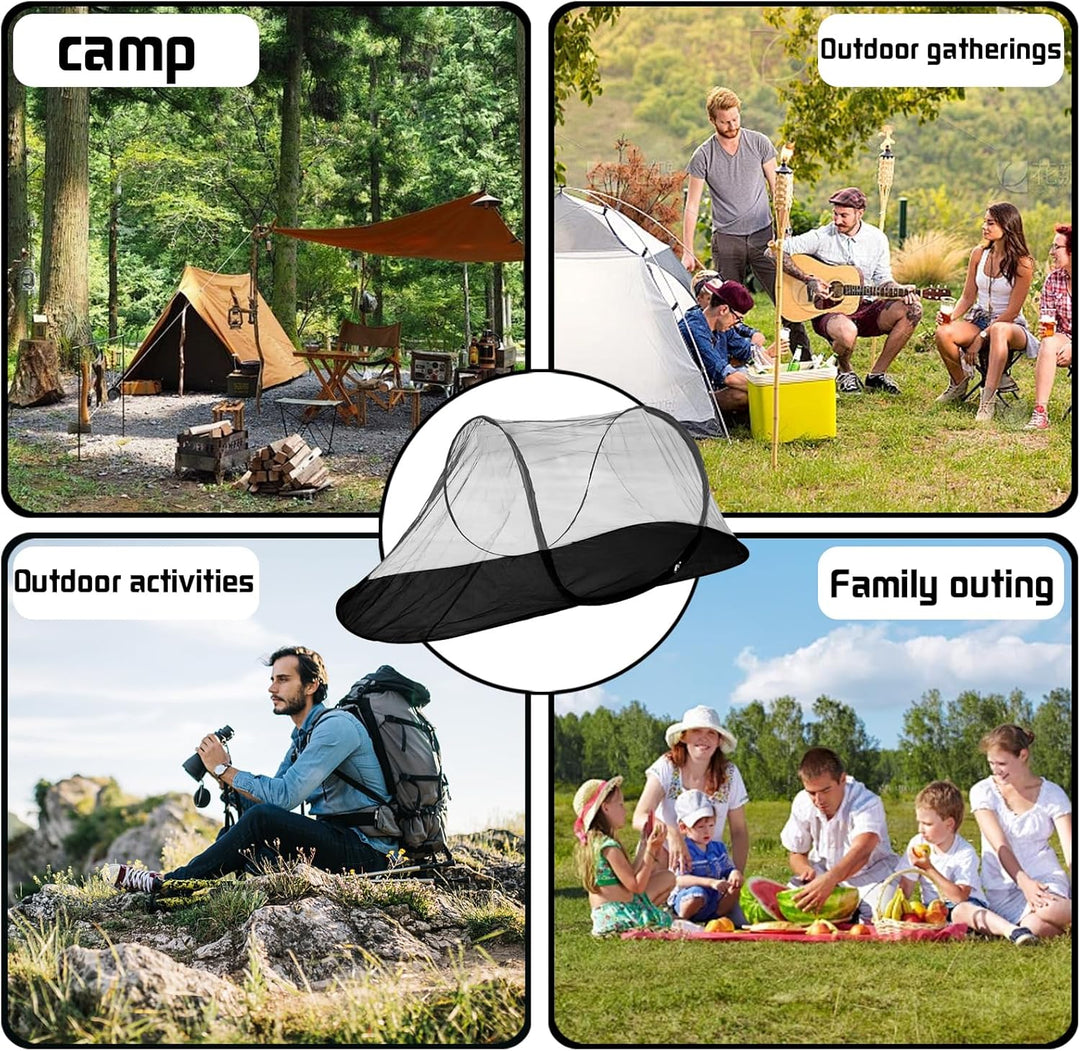 YOUYIKE Moskitonetz Reise Faltbares Pop-Up – Mosquito Netz Bett 200x72x70cm Ultralight 360° Schutz,