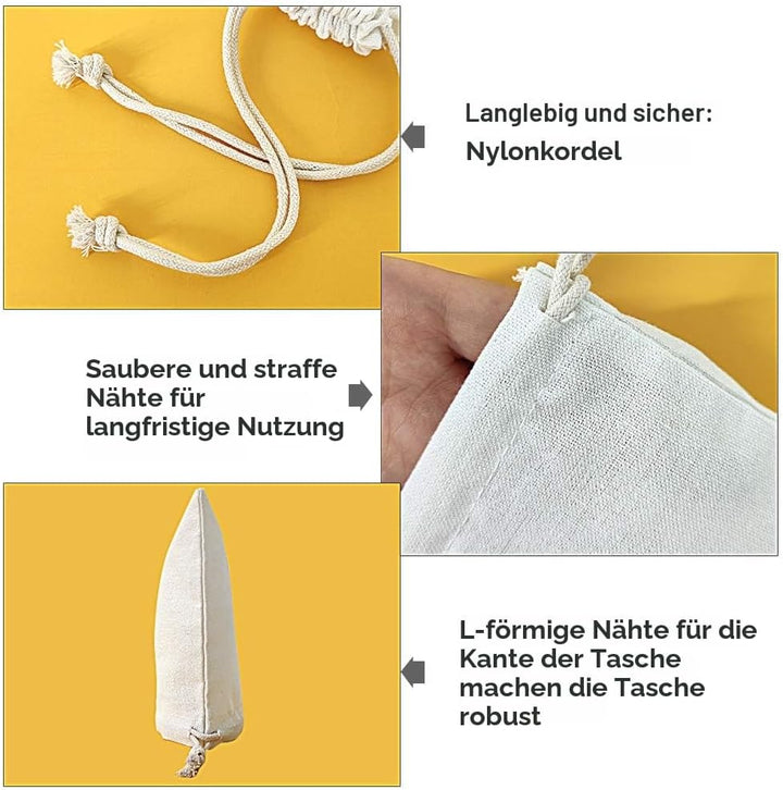 SumDirect 20 Stück Baumwolltasche Stoffbeutel Muslin Tasche mit Kordelzug, Baumwolle Säckchen Baumwo