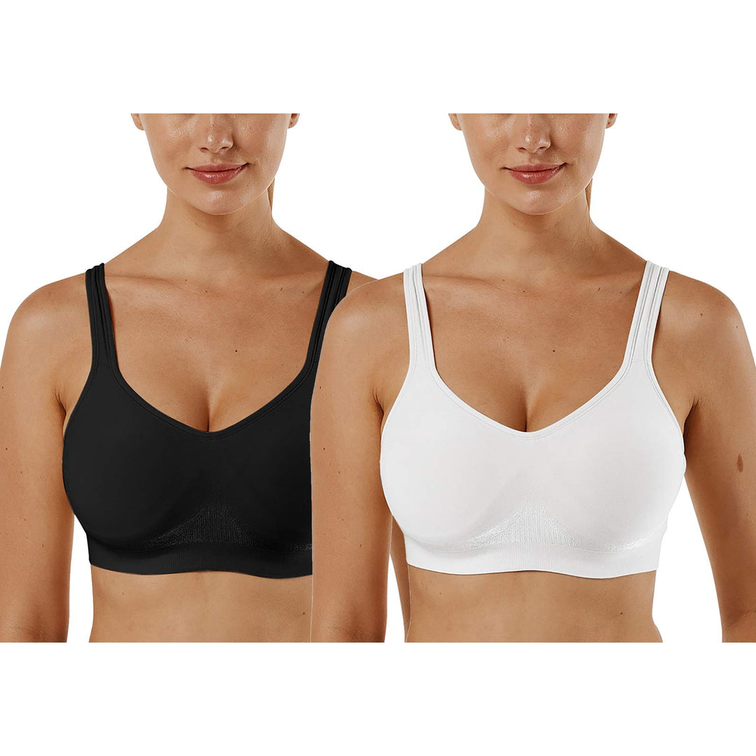 Vertvie Damen 1/2/3er Set Sport BH Einfarbig Ohne Bügel Bustier Klassische Bequem Stretch Bra Mittle