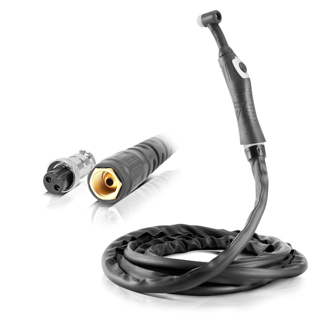 STAHLWERK WIG Schweissbrenner WP-26 mit 8 Meter Schlauchpaket bis 200A, gasgekühlt, 2-polig, hochfle