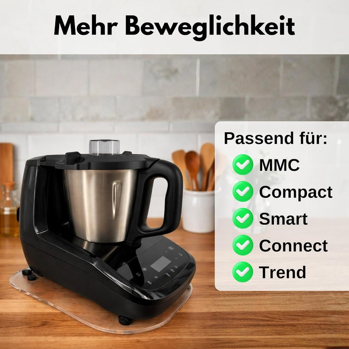 Gleitbrett passend für Monsieur Cuisine Compact Unterlage aus Acryl Zubehör Gleiter für müheloses Ve