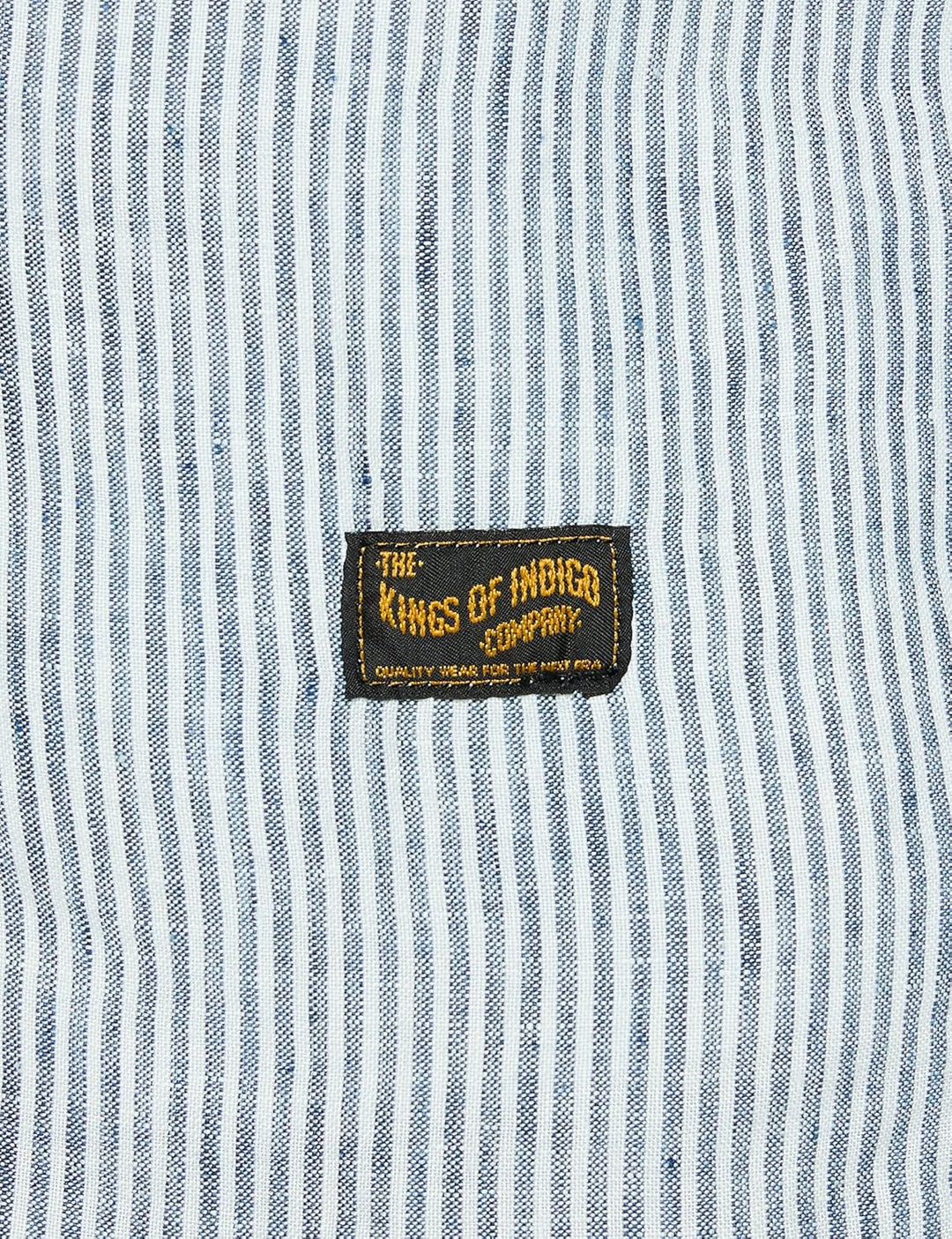 Kings of Indigo Herren Enda Pocket Freizeithemd, S Blau (Fine Stripe Blue 8104)