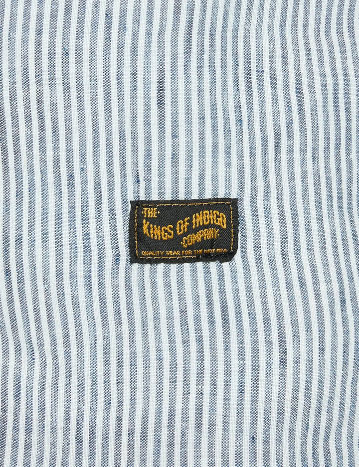 Kings of Indigo Herren Enda Pocket Freizeithemd, S Blau (Fine Stripe Blue 8104)