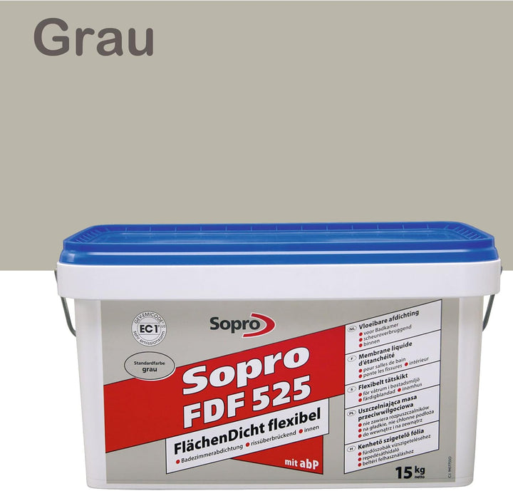 Sopro Flächendicht flexibel FDF, grau, Eimer 15 kg, 1