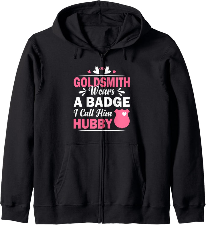 Goldsmith trägt ein Abzeichen I Call Him Hubby Funny Couple Kapuzenjacke