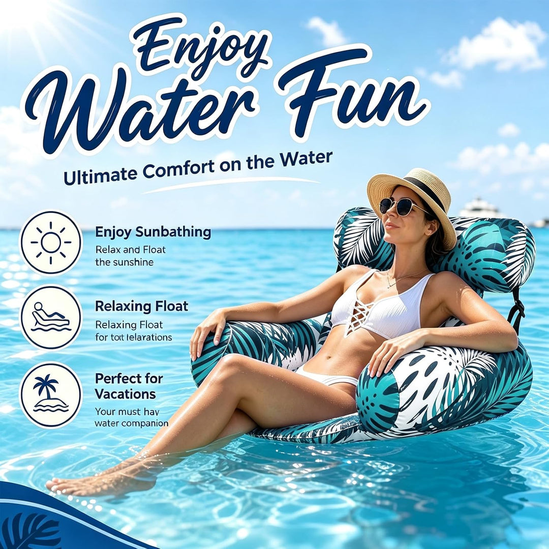 2 Stück Aufblasbare Wasser Pool Luftmatratze mit 2 Pumpen für Erwachsene Sommerpartys Pool- Und Stra