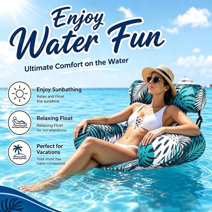 2 Stück Aufblasbare Wasser Pool Luftmatratze mit 2 Pumpen für Erwachsene Sommerpartys Pool- Und Stra