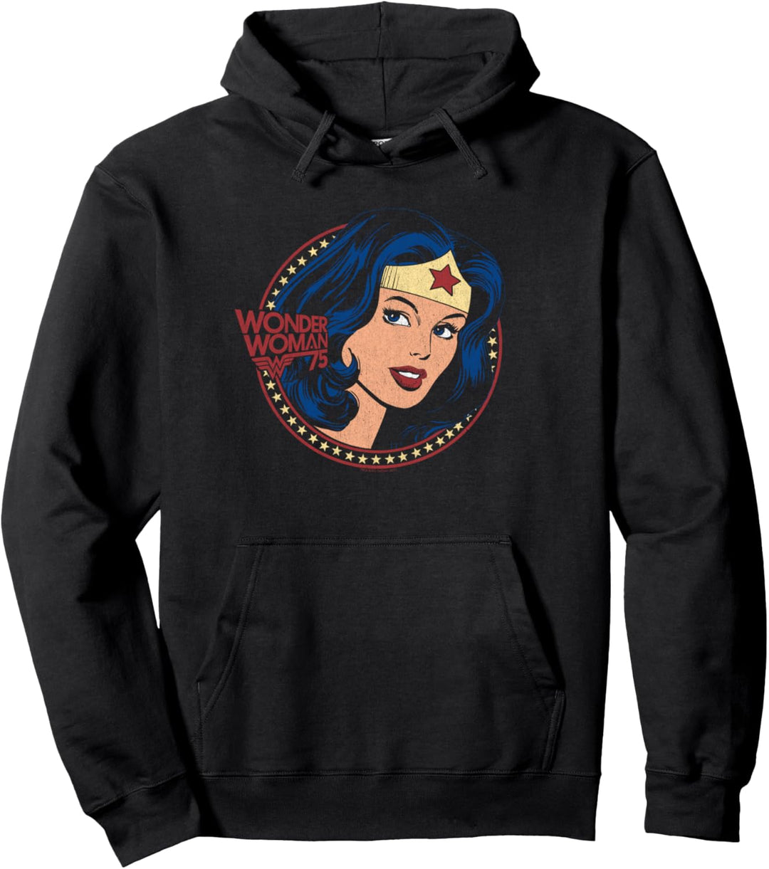 Wonder Woman 75 Starburst Portrait Pullover Hoodie