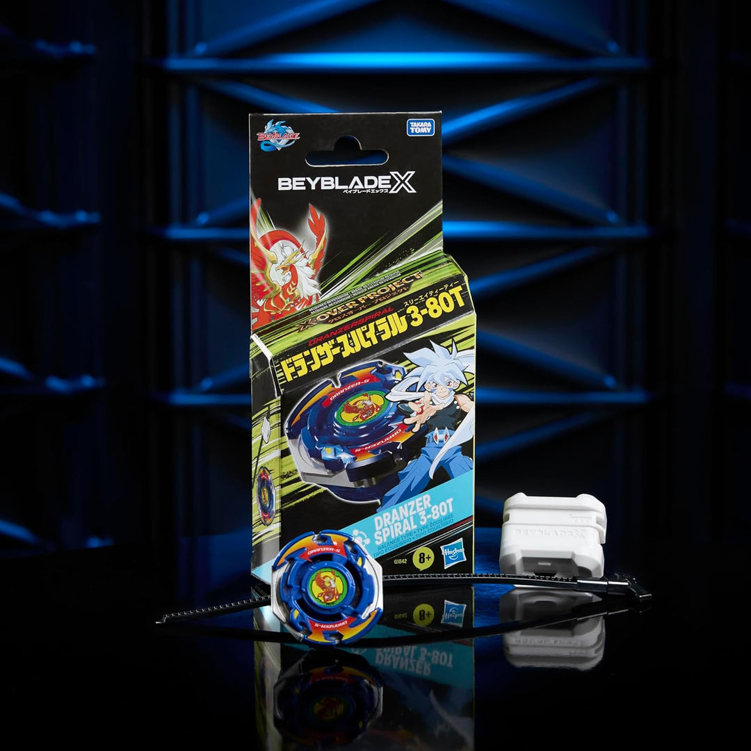 Beyblade X X-Over Project Dranzer Spiral 3-80T Starter Pack Set with Takara Tomy Balance Type Top an