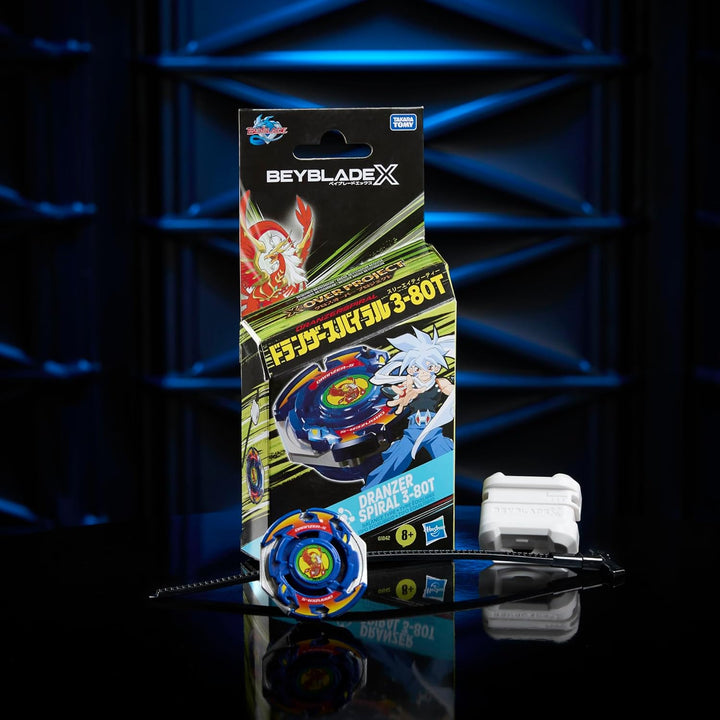 Beyblade X X-Over Project Dranzer Spiral 3-80T Starter Pack Set with Takara Tomy Balance Type Top an