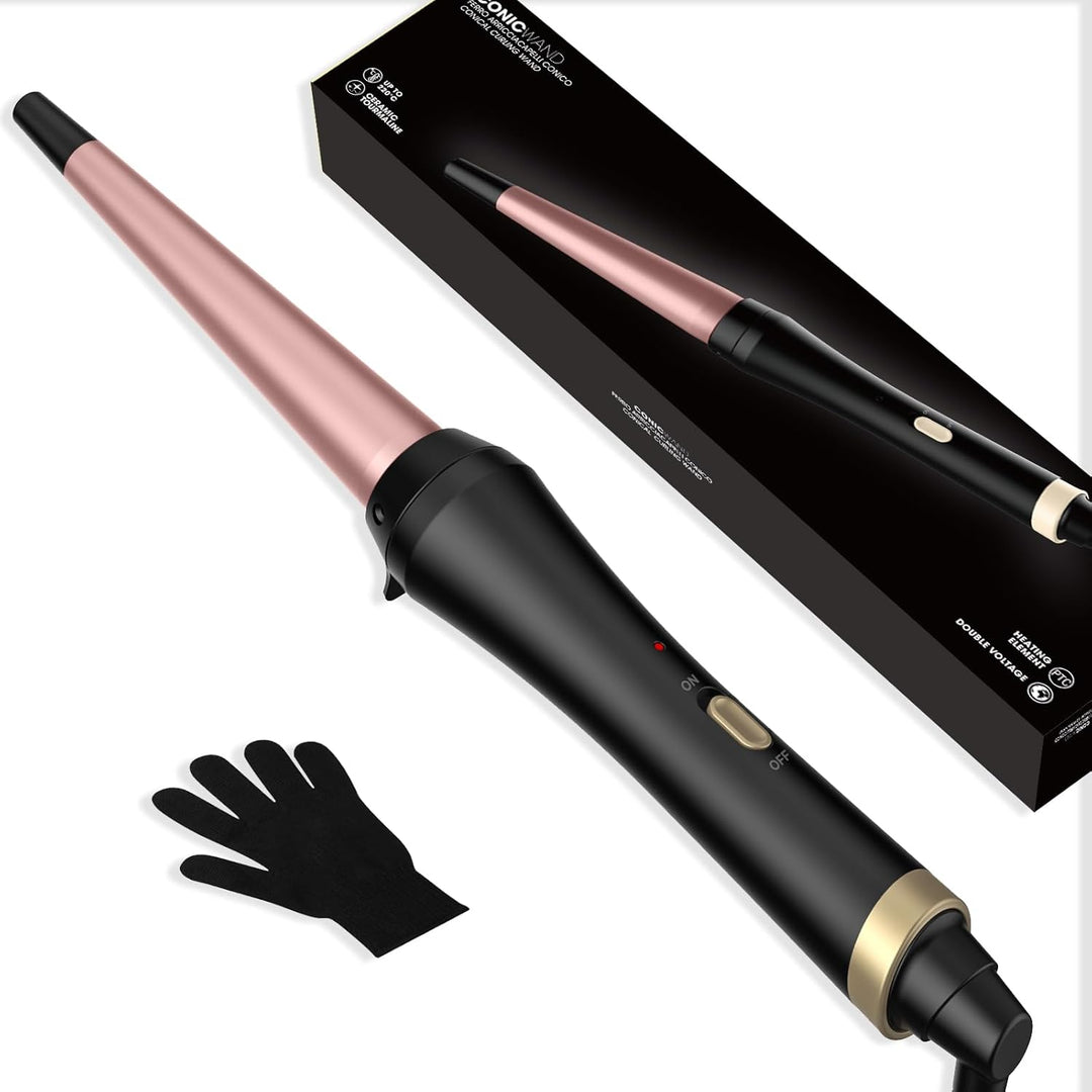 Lockenstab Konisch Keramik für Konische Haare Natürliche Locken, Durchmesser von 13–25 mm, Maximale