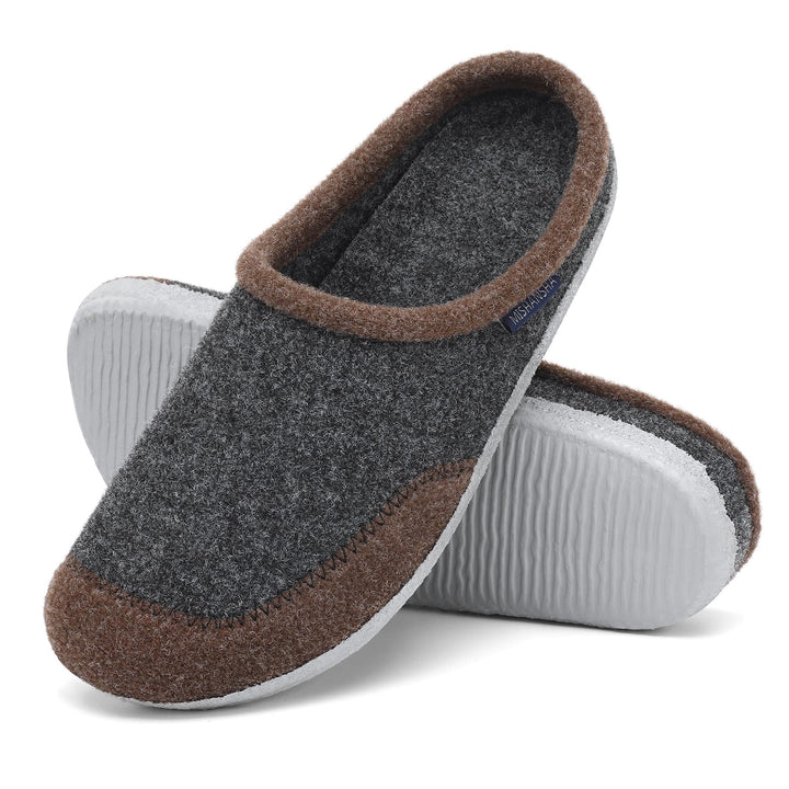 Mishansha Filz Hausschuhe Winter Bequem Filzpantoffeln für Damen Herren Gr.36-48 37 EU Dunkelbraun,