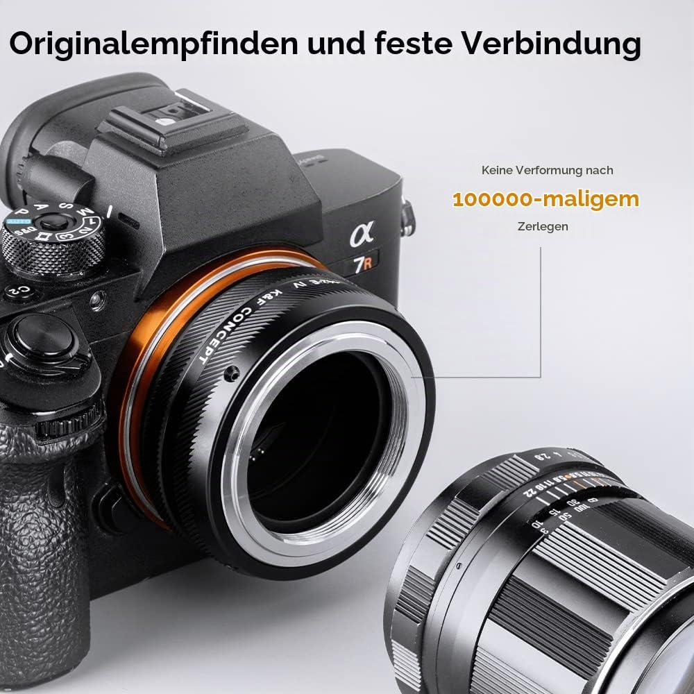 K&amp;F Concept Lens Mount Adapter M42-NEX IV Manueller Fokus Kompatibel mit M42 Objektiv und Sony E Mou