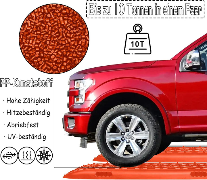 NAIZY 2x Sandbleche Offroad Traktionsmatte Kunstoff Anfahrhilfe Recovery Board Tracks mit Aufbewahru