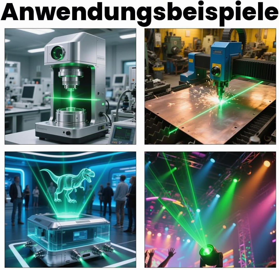 CTRICALVER Lasermodul verstellbares Brennpunkt-Set, Stromversorgungsset + 520 nm Industrielles Laser