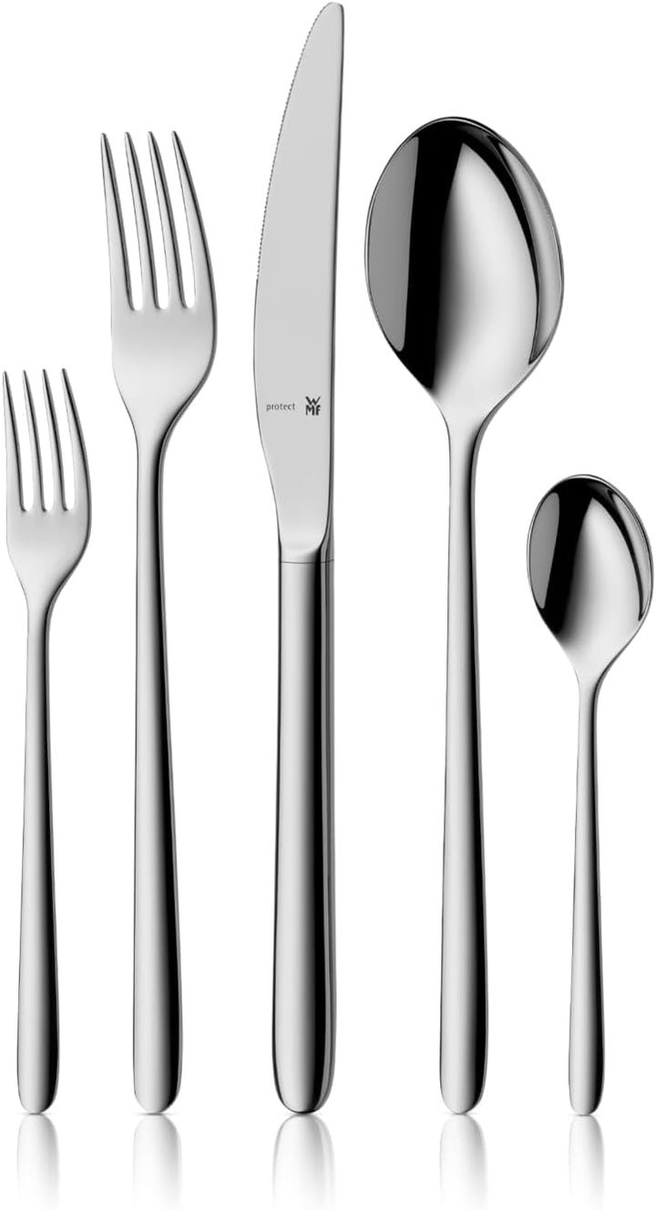 WMF Flame Plus Edelstahl Besteck Set 6 Personen, Essbesteck Set 30 teilig, Hohlheftmesser, Cromargan