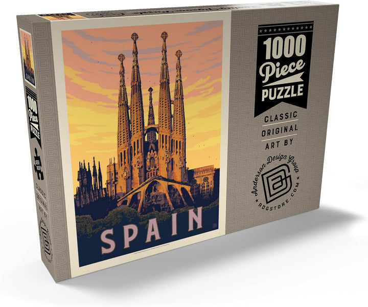 Spain: Familia Sagrada, Vintage Poster - Premium 1000 Teile Puzzle - MyPuzzle Sonderkollektion von A