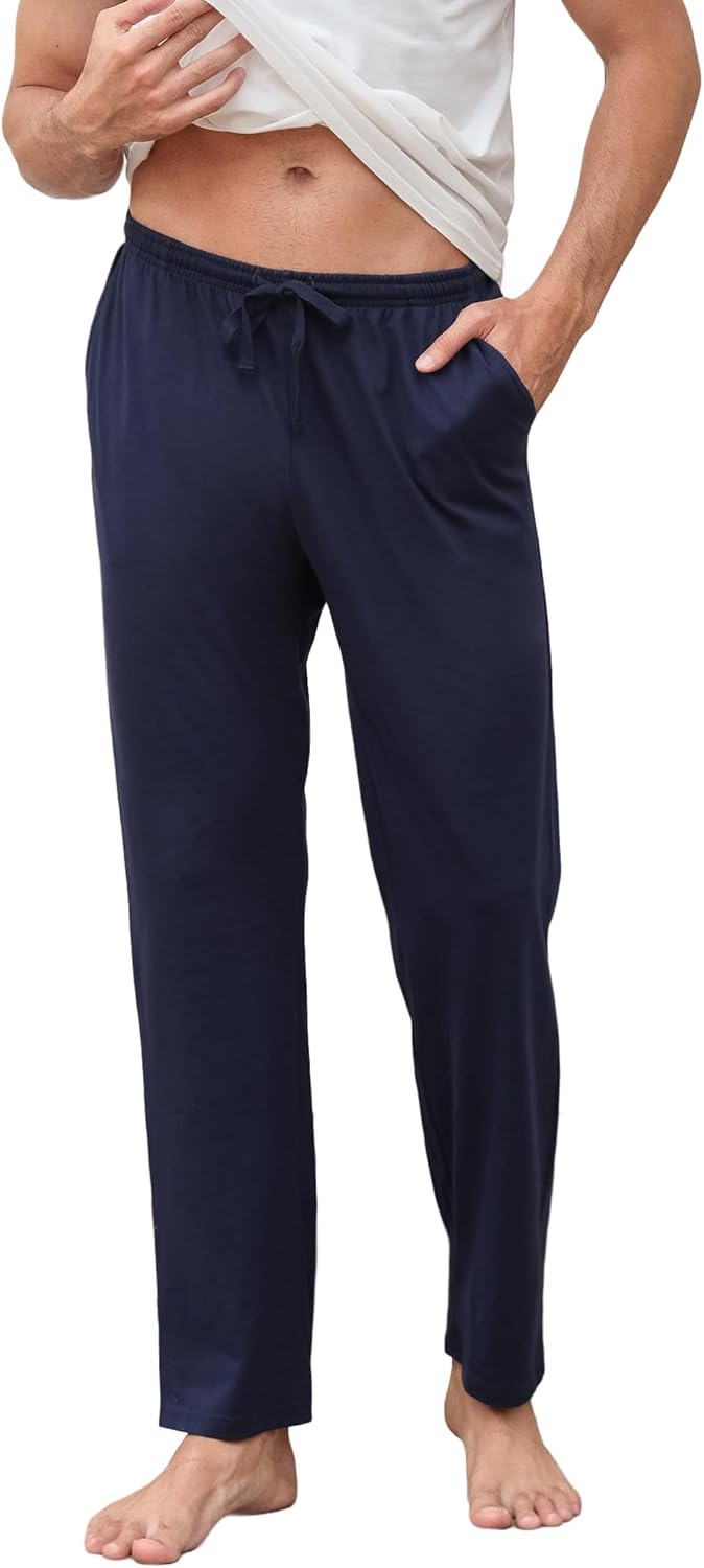 2er-Pack Schlafanzughose Herren Lang Leichte Pyjamahose aus Baumwolle Loungewear Hosen Schlafhose Fr