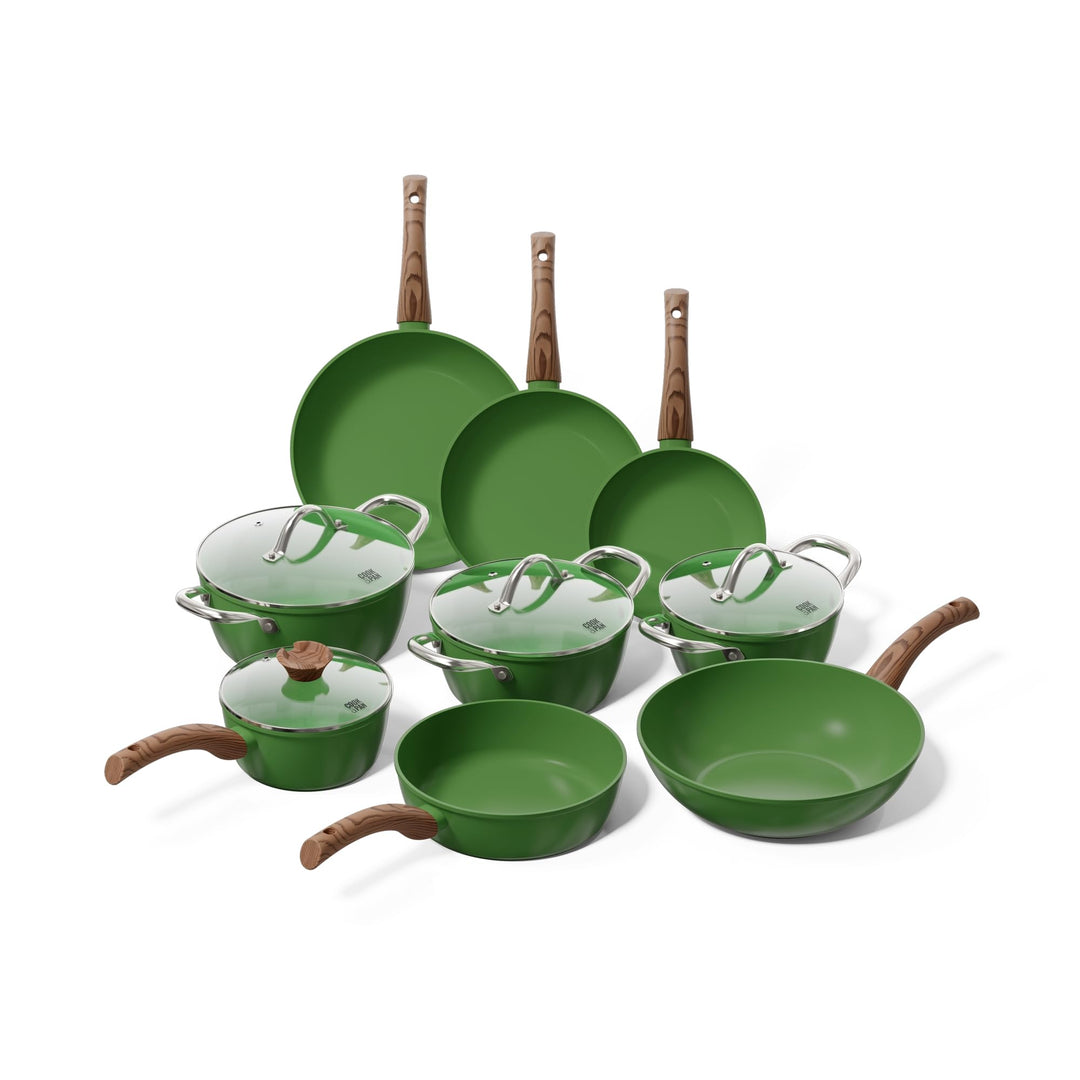 Cook&Pan Pfannenset und Topfset Induktion - Kochset mit [Greenshield] Antihaftbeschichtung PFAS & Te