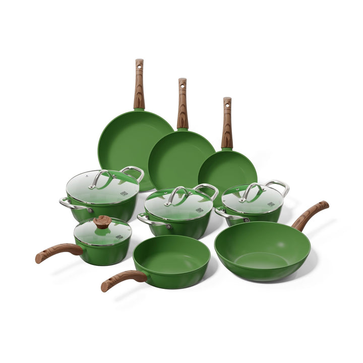 Cook&Pan Pfannenset und Topfset Induktion - Kochset mit [Greenshield] Antihaftbeschichtung PFAS & Te