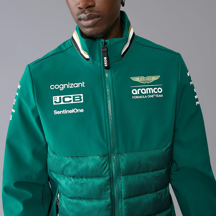 Aston Martin F1 Herren 2024 Hybrid Team Jacke mit Thermore Polsterung - Grün 3XL Grün, 3XL Grün