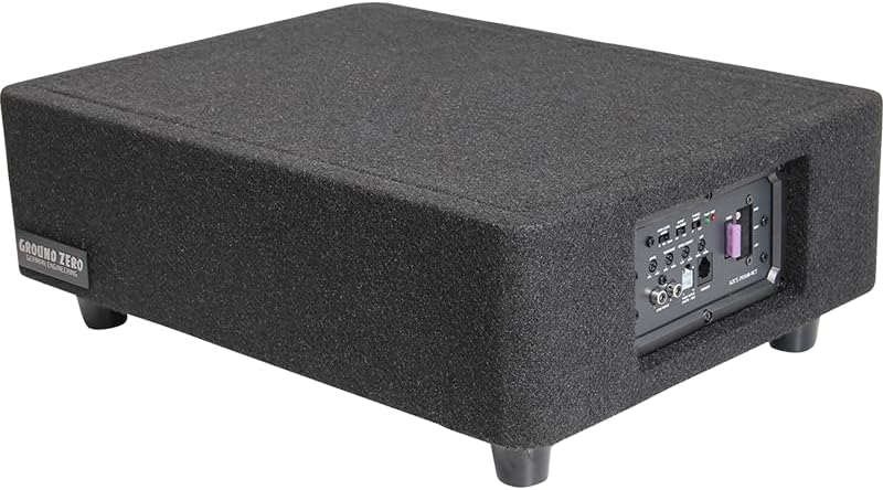 Ground Zero GZCS 25SUB-ACT Aktiv-Gehäusesubwoofer, 25 cm, 320/430 Watt, 50-150 Hz, 9-16 Volt, Downfi