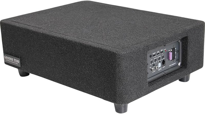 Ground Zero GZCS 25SUB-ACT Aktiv-Gehäusesubwoofer, 25 cm, 320/430 Watt, 50-150 Hz, 9-16 Volt, Downfi