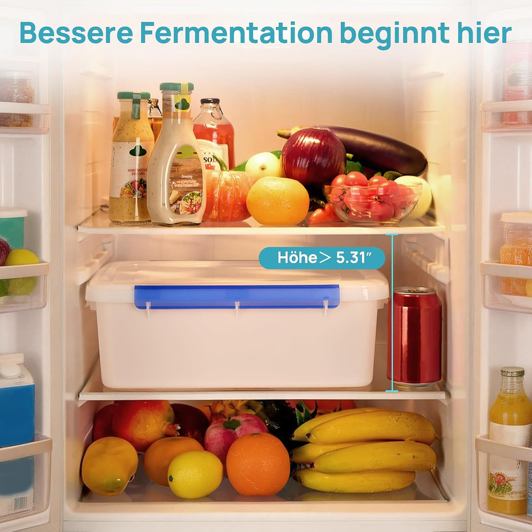 Vtopmart 2er Set Pizzaballenbox,Gärbox mit Deckel 40x30x8cm, BPA-frei Box | Stapelbare Teigbox für P