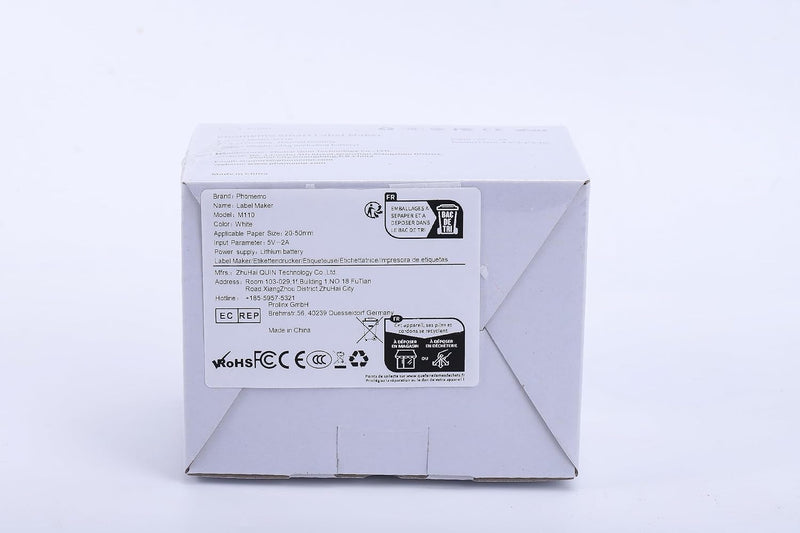 Phomemo M110 Etikettendrucker, Mini-Thermo-Aufkleber-Maschine,Handy Bluetooth Drucker für Barcode, K
