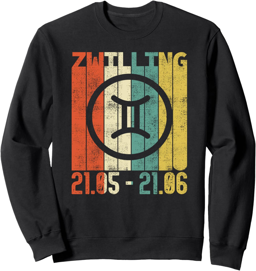 Retro Sternzeichen Zwilling Vintage Horoskop Geschenk Sweatshirt