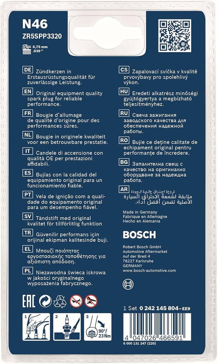 Bosch ZR5SPP3320 (N46) - Zündkerzen Double Platinum - 4er Set Blister – 4er Set, Blister – 4er Set
