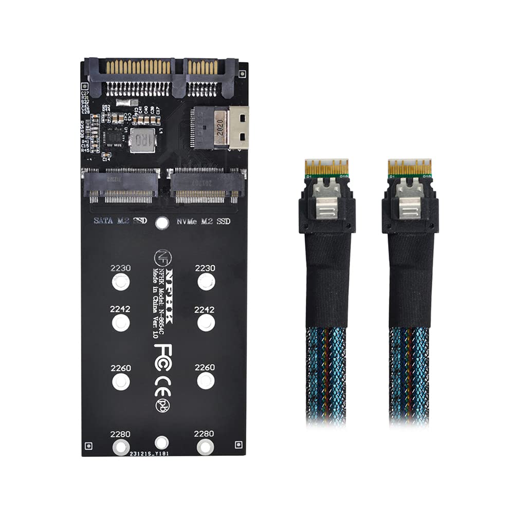 NFHK SFF-8654 Kabel & Karte U2 Kit NGFF M-Key auf Slimline SAS NVME PCIe SSD SATA Adapter für Mainbo
