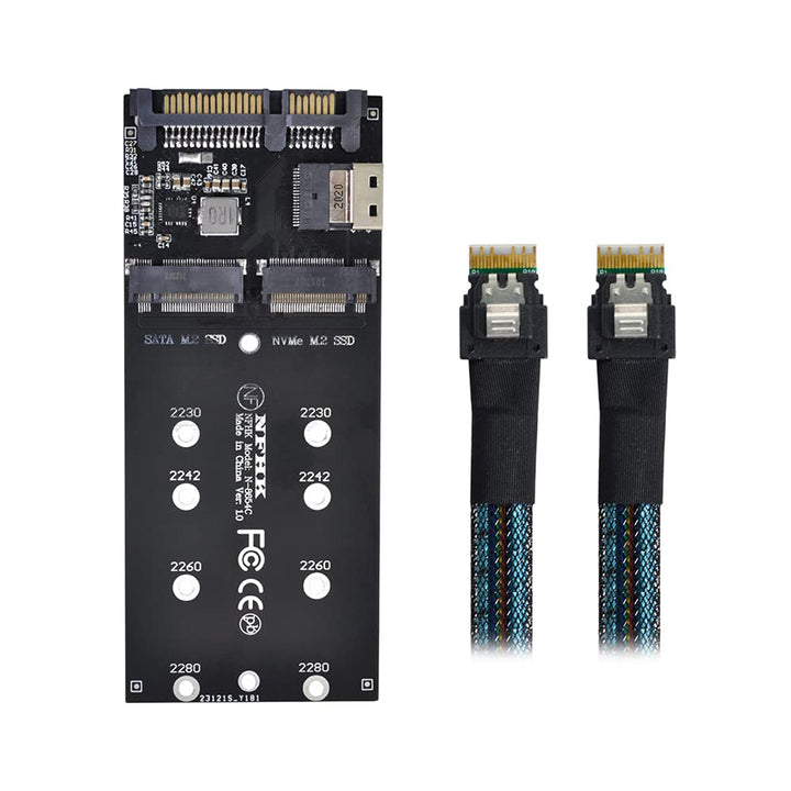 NFHK SFF-8654 Kabel & Karte U2 Kit NGFF M-Key auf Slimline SAS NVME PCIe SSD SATA Adapter für Mainbo
