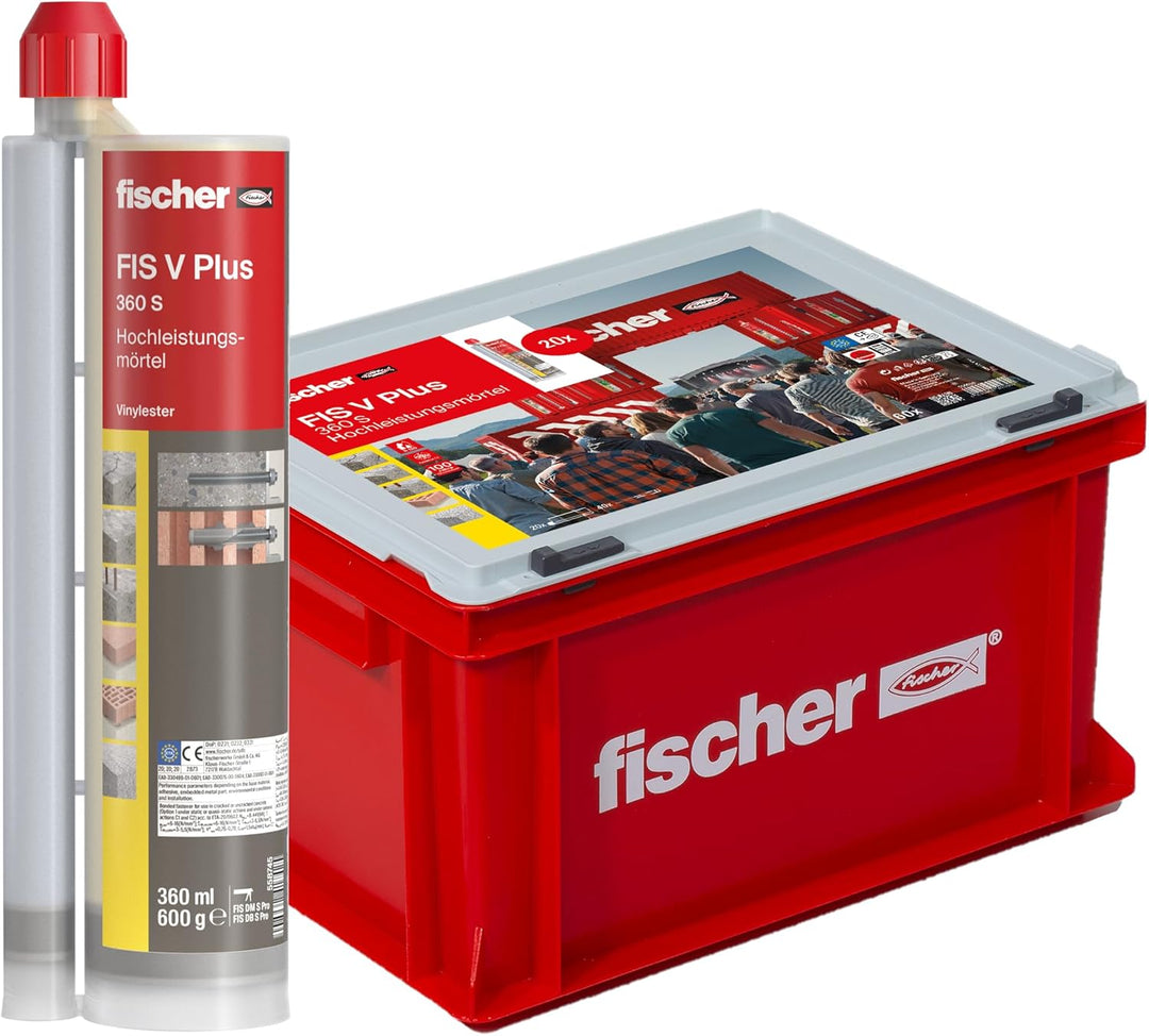 fischer Hochleistungsmörtel FIS V Plus 360 S im praktischen Handwerkerkoffer, wetterfester Mörtel fü
