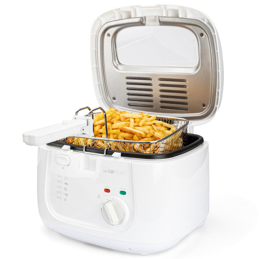 Clatronic® Fritteuse mit 2,5L Kapazität | Friteuse mit Fett | Friteuse Öl mit Geruchs- und Fettdunst
