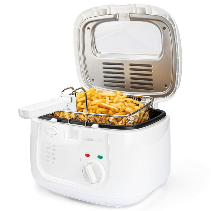 Clatronic® Fritteuse mit 2,5L Kapazität | Friteuse mit Fett | Friteuse Öl mit Geruchs- und Fettdunst