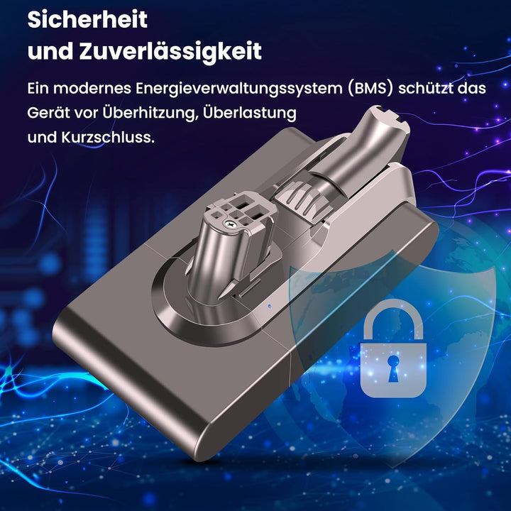 Extralink Akku kompatibel mit Dyson V12 im Set mit HEPA-Filter – 25,2V 2500mAh Ersatzakku, Lange Lau