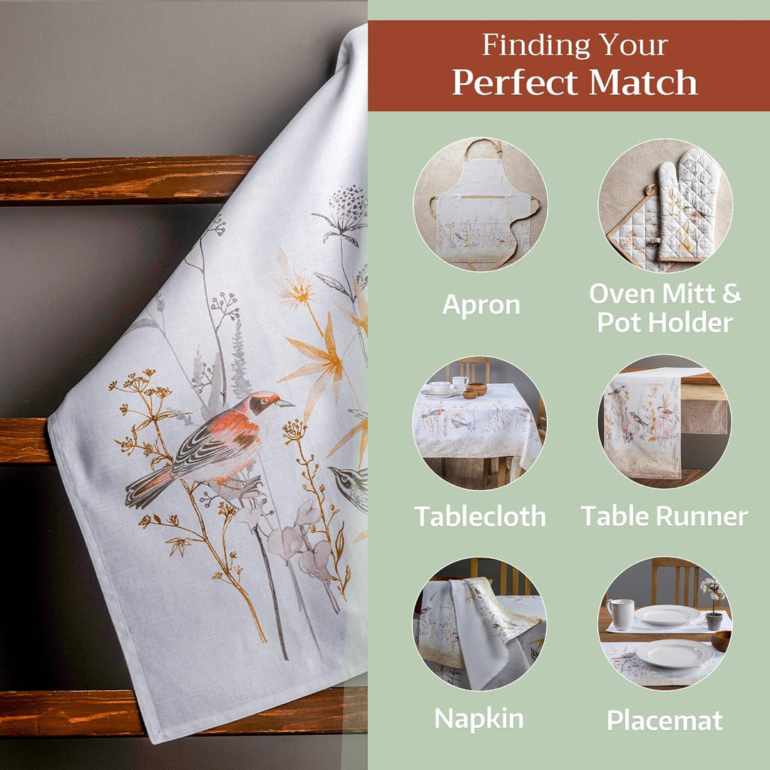 Maison d' Hermine Medow Florals-Beige 100% Baumwolle Set von 3 Multi-Purpose Küchenhandtuch | Bar Ha
