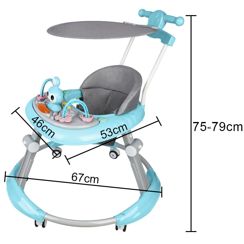Homewell 3 in 1 Baby Lauflernhilfe Klappbar, Höhenverstellbar, Laufwagen Baby mit abnehmbarer Spiels