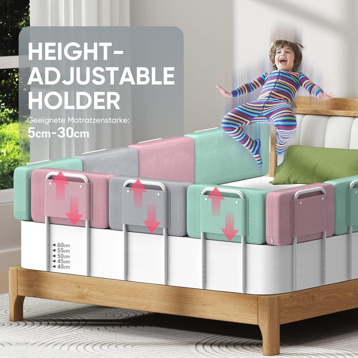 Kidsgigglz Bettgitter 50cm，Bettschutzgitter für Kinder，Rausfallschutz Bett，Baby Bettschutzgitter，Höh