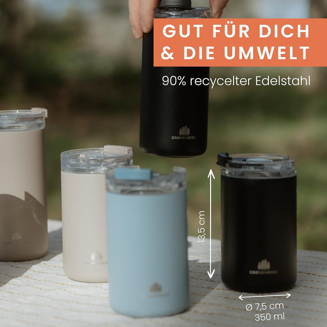 Groenenberg Thermobecher 320 ml | Kaffeebecher to go 100% Auslaufsicher | Hält mind. 4 h warm | Coff