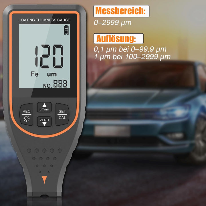 Schichtdickenmessgerät für Auto, Digitales Lackdickenmessgerät für Auto Beschichtungstiefenprüfer mi