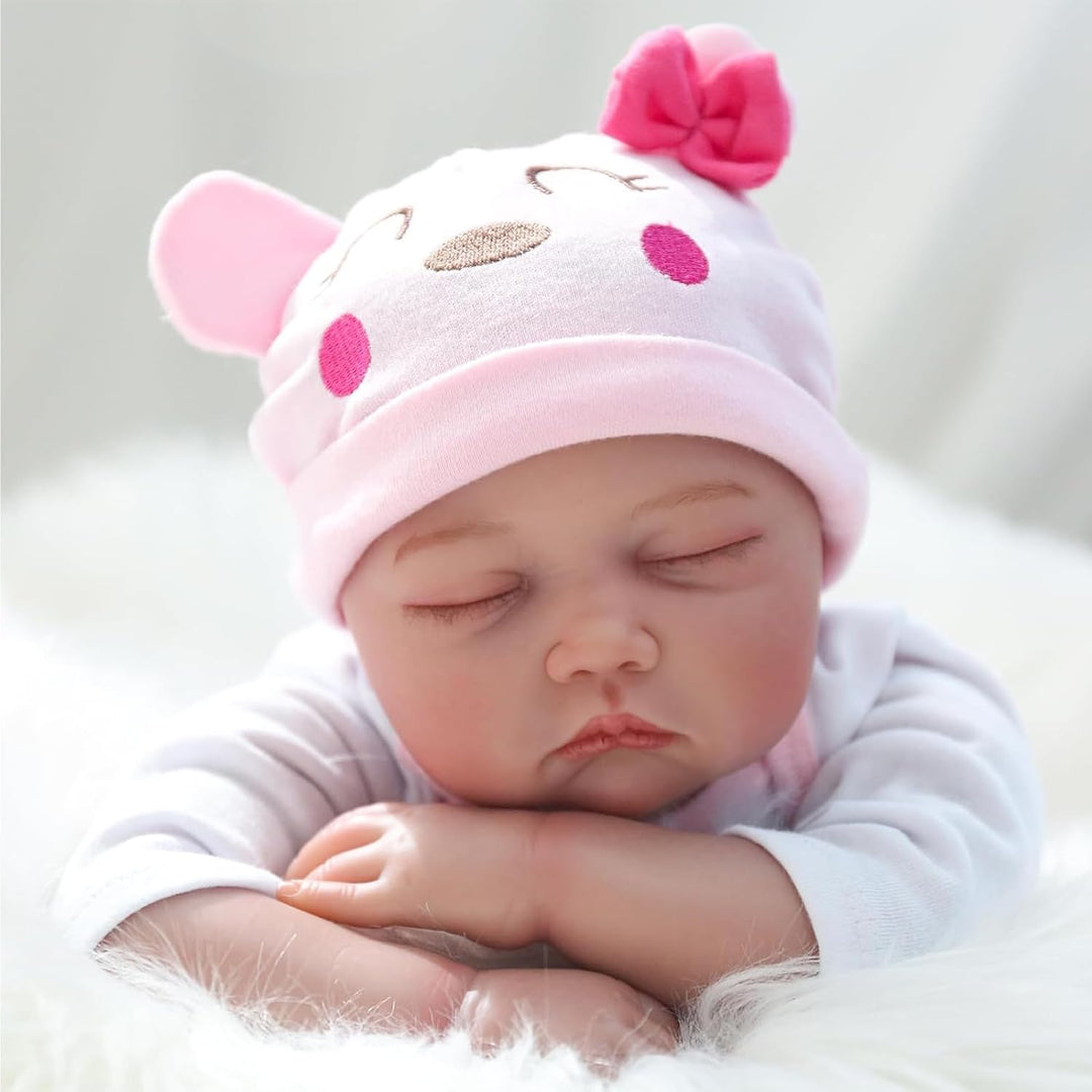 ZIYIUI 22 Zoll 55Cm Reborn Babypuppe Weiche Silikon Vinyl Schlafende Lebensechte Simulation Reborn B