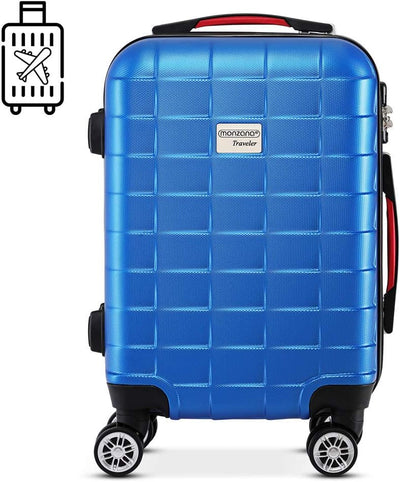 Monzana® Koffer Handgepäck Trolley mit TSA Schloss Zwillingsrollen Teleskopgriff Standfüsse Grösse M