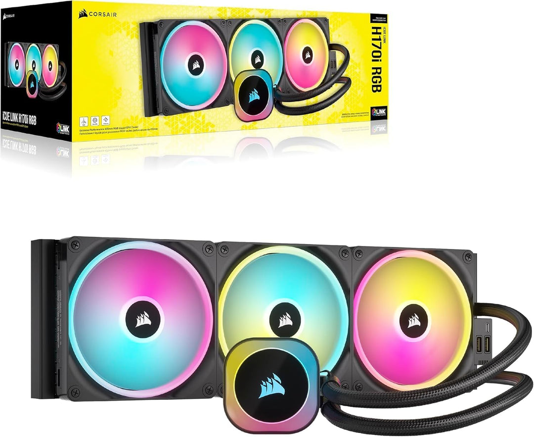 CORSAIR iCUE LINK H170i RGB Flüssig-CPU-Kühler - 420mm AIO - QX140 RGB-Lüfter - Passend Für Intel® L