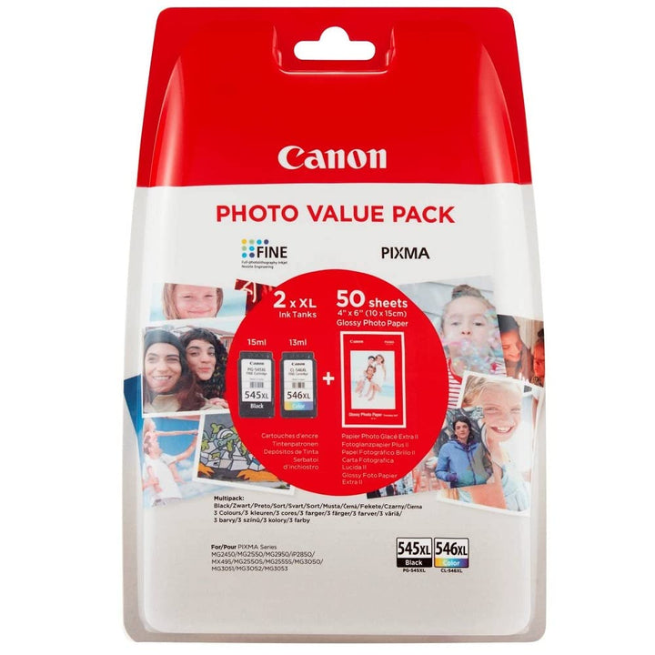 Canon Fotopapier Plus Seidenglanz SG-201 - 10 x 15 cm 50 Blatt (260 g/qm) Farbig + Schwarz Photo Val