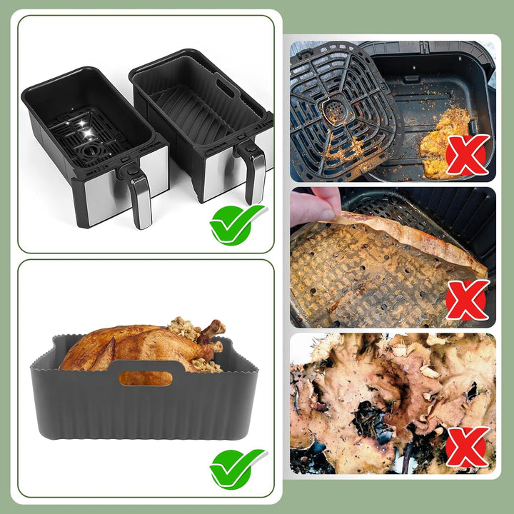 CINEMON 8-Stück Airfryer Zubehör Set, Silikonform für Zubehör Heissluftfritteuse für Ninja AF300EU /