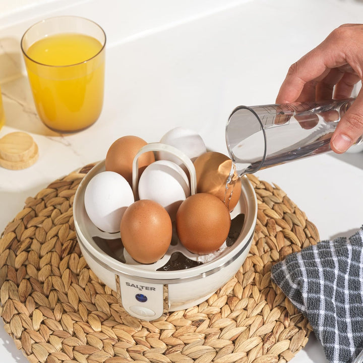 Salter Retro Cream Eierkocher - Weich-, Mittel- & Hartgekocht, Kapazität für 7 Eier, Kontrollleuchte