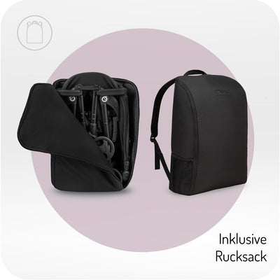 MoMi GRACE leichter Kinderwagen ab 6 Monaten kompakt Buggy mit einem Rucksack zum Tragen passt als H