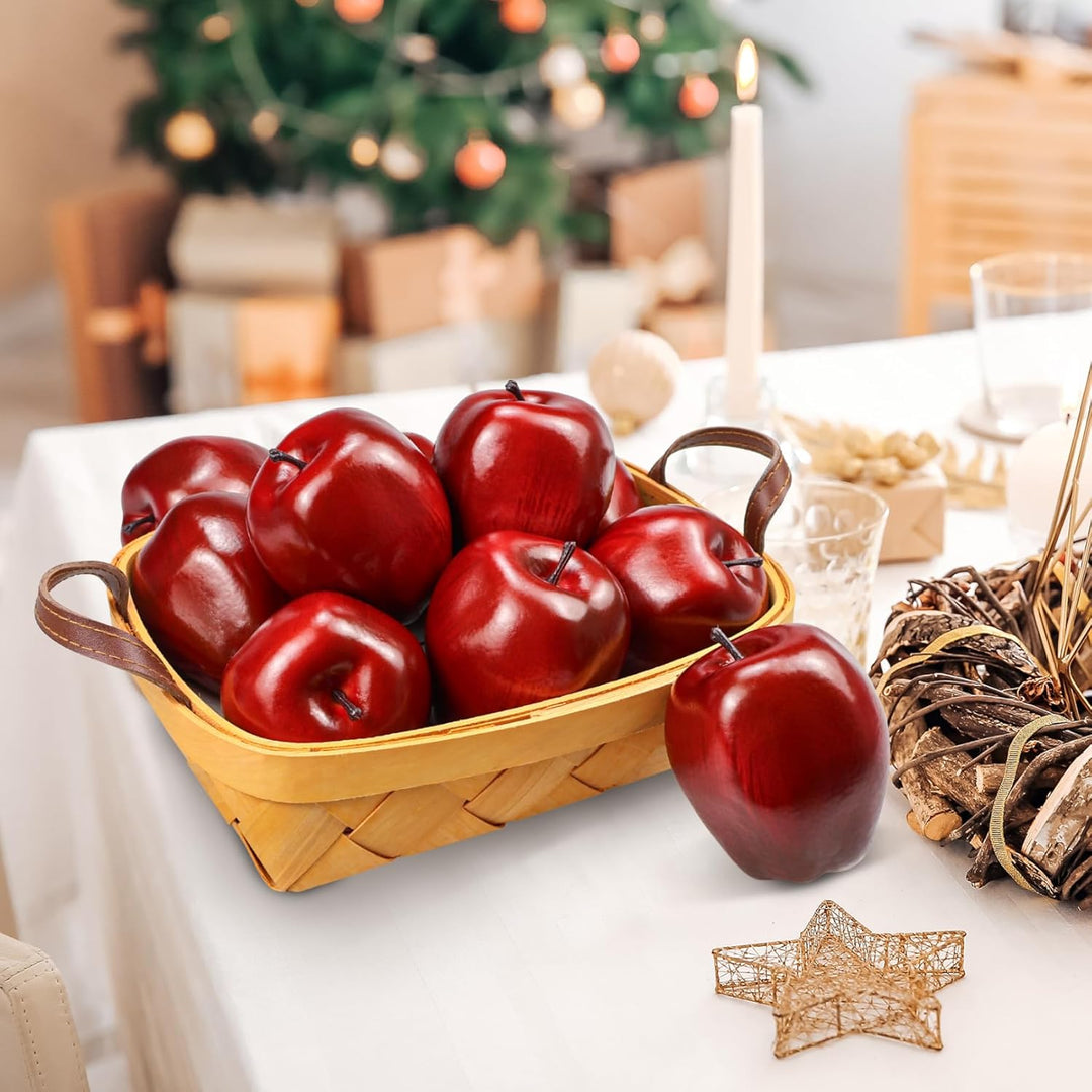 Lorigun Künstliche Äpfel gefälschte Früchte rote köstliche Äpfel für Dekoration, dekorative Frucht,